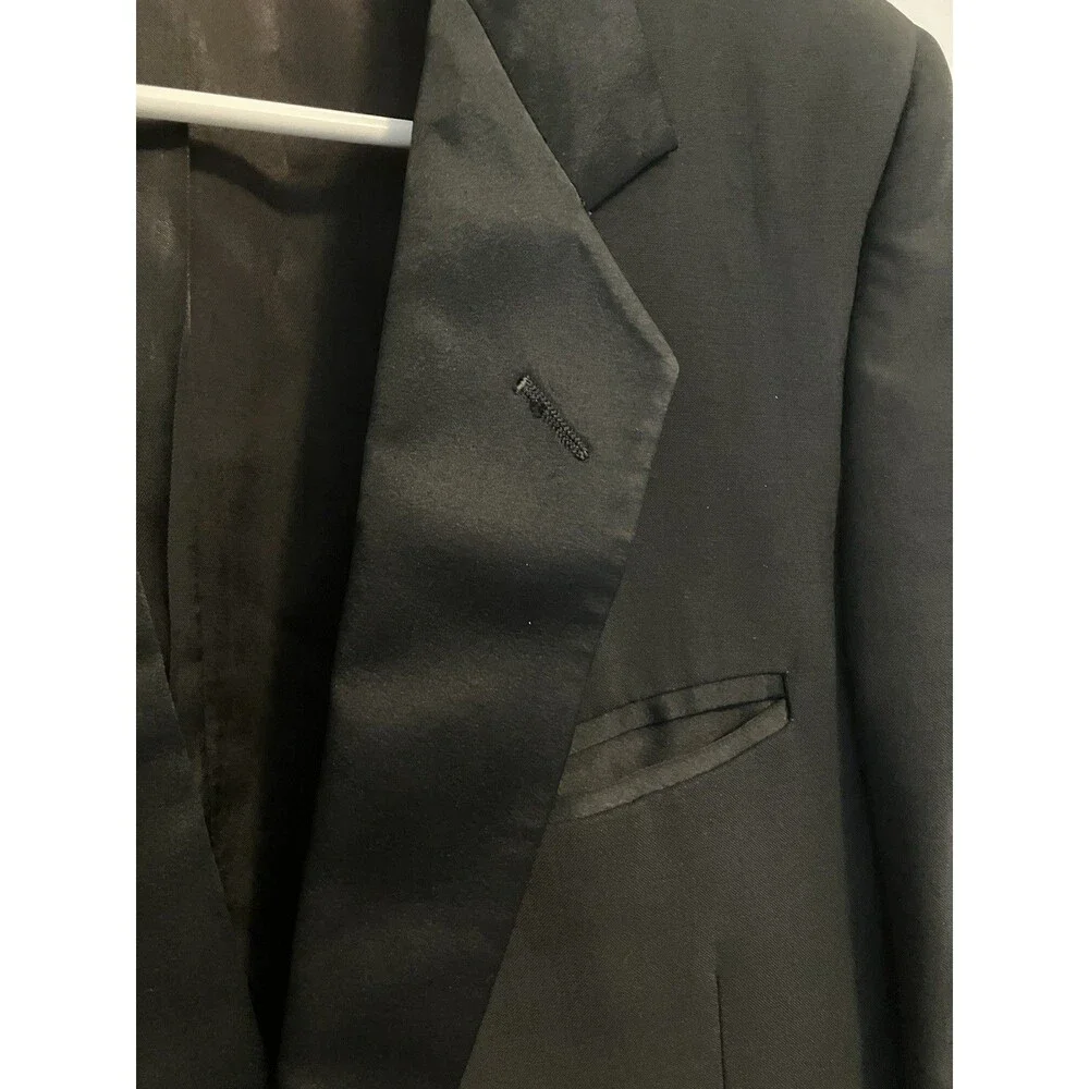 Pierre Cardin Black Satin-Lapel Tuxedo Jacket 38L Formal Special Occasion